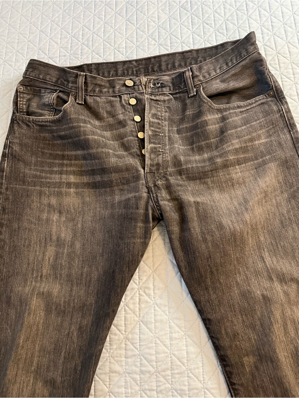 Levi's Men's Faded Black Straight Jeans with Button Fly